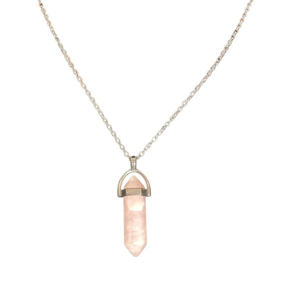 ROSE Quartz Crystal Necklace - Picture 1 of 6